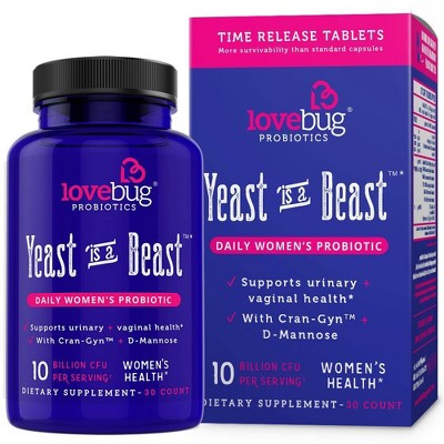 LoveBug Probiotics Yeast is a Beast Women's Health Dietary Supplement Capsules - 30ct