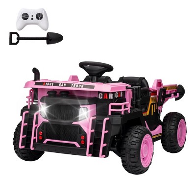 24V Ride On Dump Truck for Kids, 2 Seater Heavy Duty Electric Construction Vehicle, Remote Control, 4WD, Dump Bed, Extra Shovel