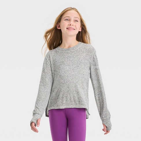 Girls' Cozy Pullover - All In Motion™ Gray S : Target