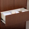 Tremolo Modern Boho Linen Storage Cabinet with Solid Wood & Contemporary Fluted Fronts - Teamson Home - 4 of 4