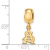 Black Bow Jewelry 14k Yellow Gold Plated Sterling Silver Arizona State Sun Devils NCAA Bead Charm - 2 of 4