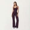 Anna-Kaci Active Women's Scoop Neck Flare Leg One-Piece Activewear Jumpsuit with Contoured Fit and Smooth Stretch Fabric - 3 of 4