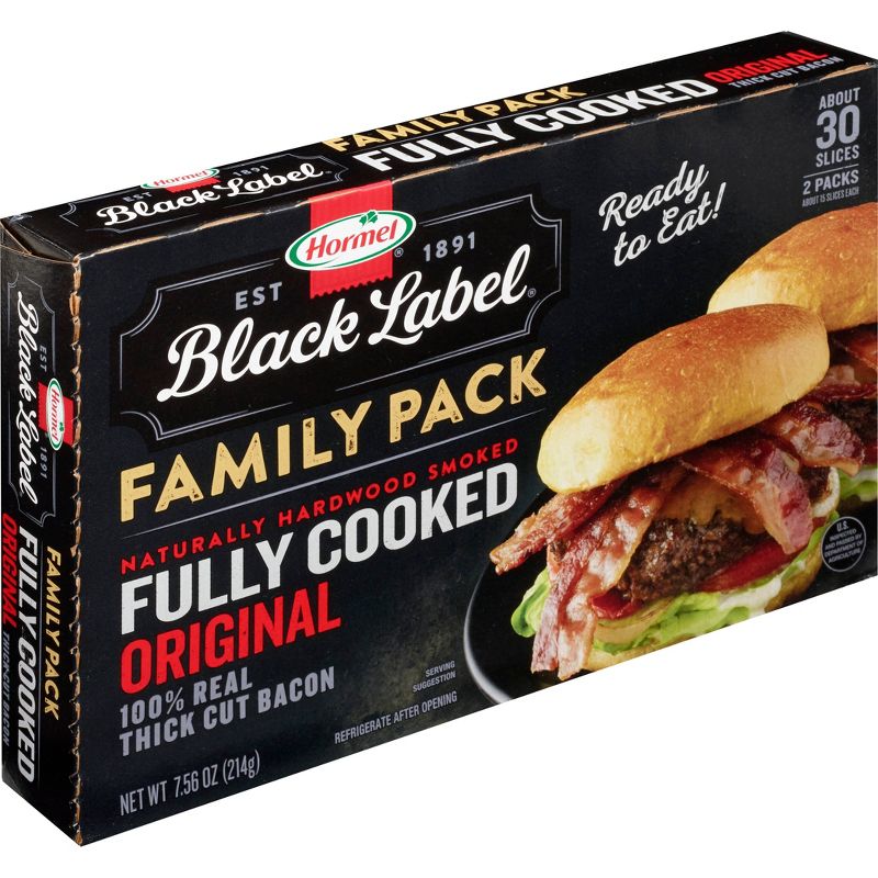 Hormel Black Label Fully Cooked Bacon Family Pack - 7.56oz, 4 of 8