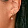 3 Pairs Small Gold Hoop Earring, 14K Gold Plated Earring Stacks Butterfly Heart Star Moon Bow Four Leaf Rhombus Round CZ Pearl - 2 of 4