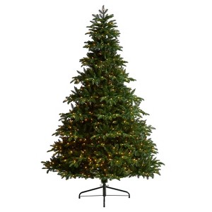 8ft. Spruce Artificial Christmas Tree with 700 Warm White Lights & 3412 Branches – Towering Holiday X-Mas Centerpiece - 1 of 4