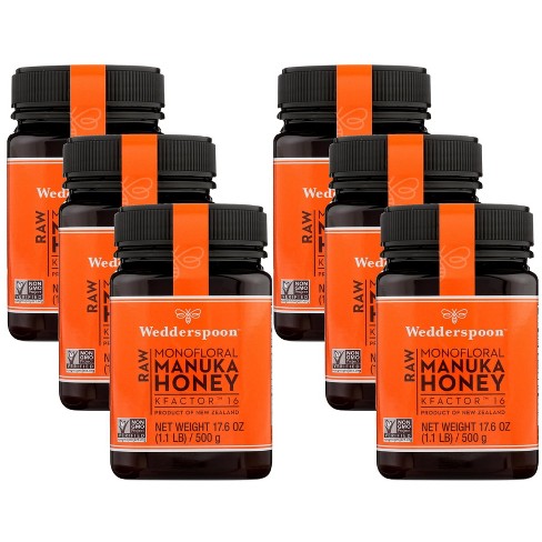 Wedderspoon Raw Monofloral Manuka Honey Kfactor 16 - Case Of 6 