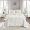 Gulches 3 piece King/Cal King Tufted Cotton Chenille Bedspread Set,Off-White - 2 of 4