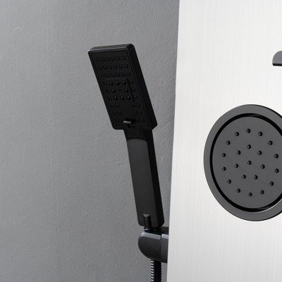 Stainless Steel 2-Jet Rainfall Shower Panel System with Shelf