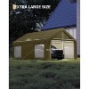 Acekool 12x20 Ft Carport with 200g PE Tarp, Roll-Up Doors, 4 Mesh Windows, Galvanized Steel Frame, Gray - Fits Pickups, SUVs, Boats - 3 of 4