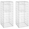 vidaXL Gabion Basket Posts 2 pcs 15.7"x15.7"x39.4" Iron - 2 of 4