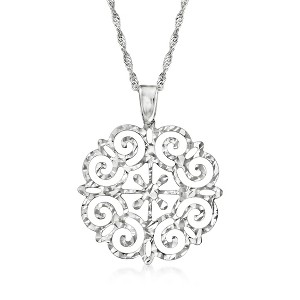 Ross-Simons Italian Sterling Silver Filigree Pendant Necklace Size - 1 of 4