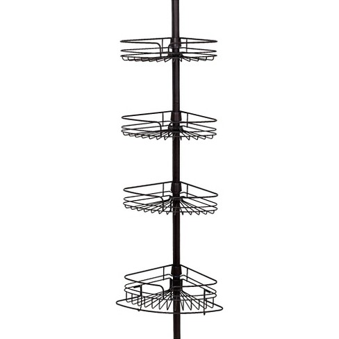 4tier Rust Resistant Bathtub Shower Pole Caddy Heritage Bronze