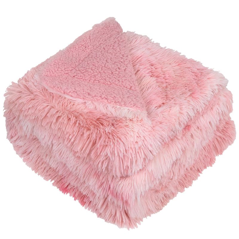 PAVILIA Fluffy Faux Fur Reversible Throw Blanket for Bed, Sofa, and Couch, 2 of 8