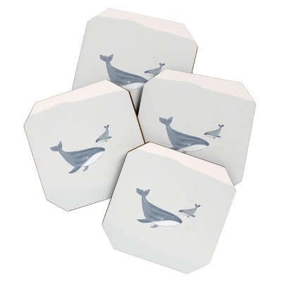 Hello Twiggs Two Whales Set of 4 Coasters - Deny Designs