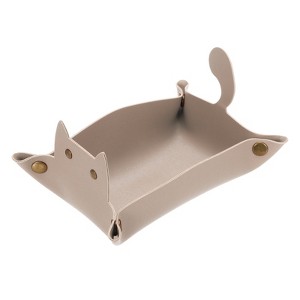 Unique Bargains Foldable Desk Organizing Key Coin Cat Design Jewelry Storage Tray 7.7" x 5.1" x 4" - 1 of 4