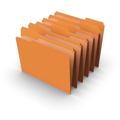 HITOUCH BUSINESS SERVICES File Folder 1/3 Cut Letter Size Orange 100/Box TR508929