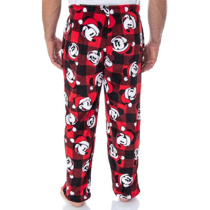 Disney Mickey Mouse Mens Plaid Minky Plush Fleece Pajama Pants, 5 of 6