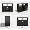 Sevobal Decorative Storage Cabinets, Rounded Corner Striped Kitchen Storage Cabinet Sideboard Buffet Cupboard, Farmhouse, Black 39.4*13.8*31.5 - 4 of 4