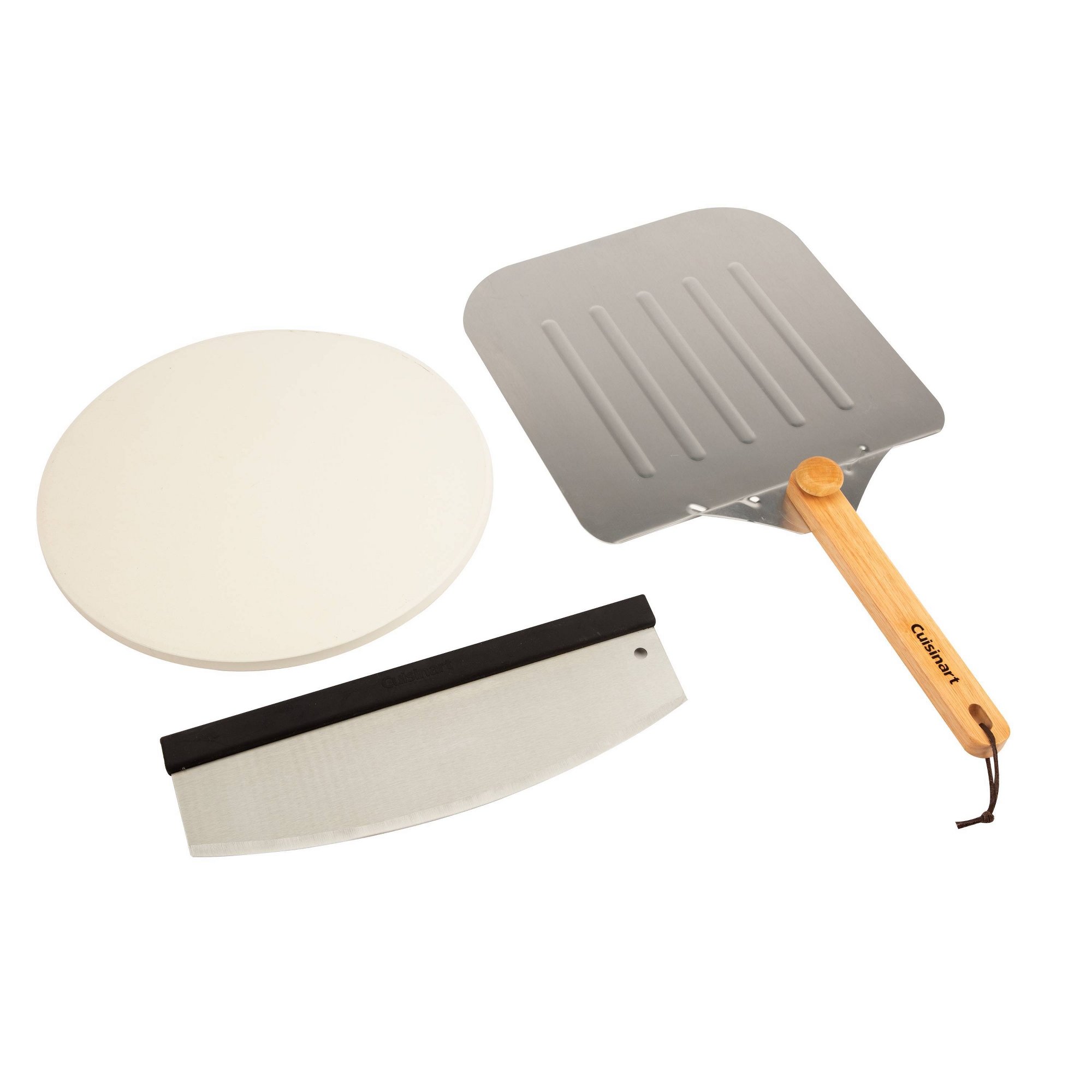 Cuisinart 3pc Stainless Steel Heat-Resistant Deluxe Grill Pizza Stone Set
