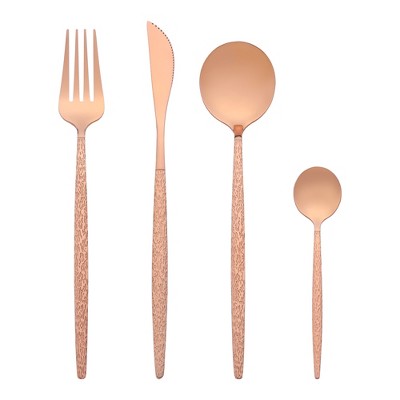 REGALWOVEN Stainless Steel Mirror Polished Flatware with Knife Spoons and Fork 24 Pieces