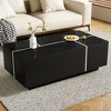 JUJABU 47.2''-72.7'' Multi-Functional Extendable Coffee Table with High-Gloss Finish, 2 Hidden Storage Space and 2 Drawers for Living Room - Black - 3 of 4