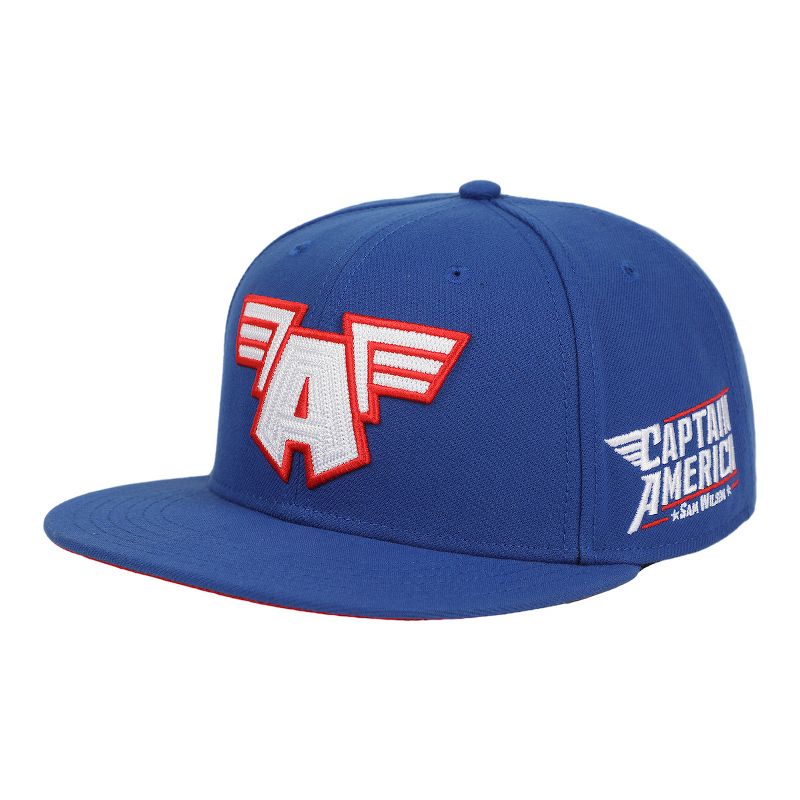 Marvel Universe Captain America A Logo Blue Snapback Hat-OSFA, 1 of 7