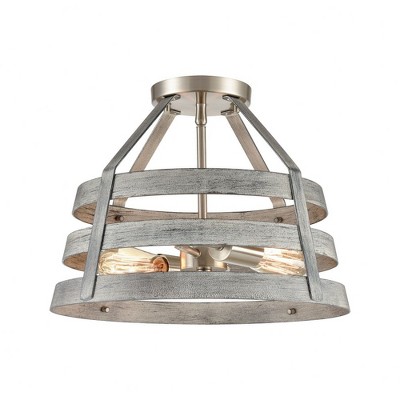 Elk Home Brigantine 2 - Light Semi-Flush Mount in  Weathered Driftwood
