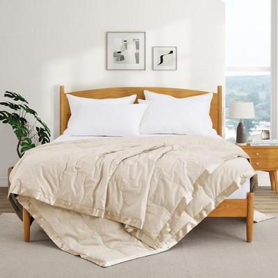 Peace Nest Ultra-Lightweight Cotton Down Blanket with Satin Trim