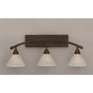 Toltec Lighting Bow 3 - Light Vanity in  Bronze with 7" Gold Ice Shade - 1 of 1