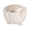 Ceramic Planter Pot with Bird and Floral Design - Plant Pot for Indoor & Outdoor - Decorative Footed Flower Pot - 6" Ivory & Tan - 3 of 4