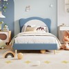 Full Bed Frame for Kids - with Adjustable Chic Scallop Headboard, Cute Velvet Princess Platform Bed for Girls/Kids, Solid Wood Slats Support - 4 of 4