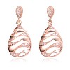 Guili Sterling Silver Drop Earrings with Clear Round CZ in Rose, Gold, or Rhodium Plating – A Timeless and Elegant Jewelry Collection Essential - 2 of 4