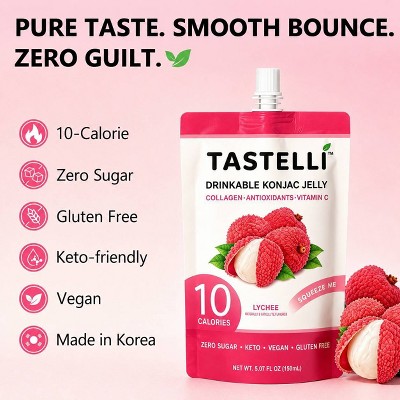 TASTELLI Konjac Jelly Lychee Pouches - 20.28 fl oz/4ct
