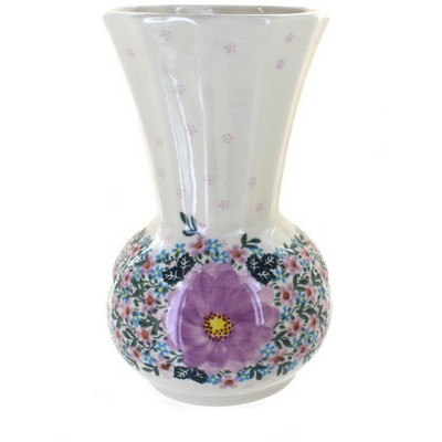  Blue Rose Polish Pottery Lilac Garden Vase 