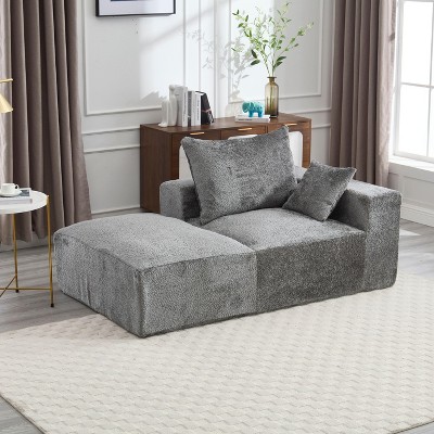 NicBex Couches for Living Room 2-Seat Combination Sofa Exquisite Fabric Upholstered Comfortable Flexible and Changeable Sofa Couch with Pillows, Grey