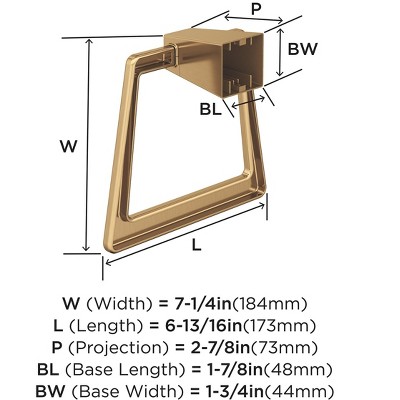 Champagne Bronze Wall Mounted Towel Ring 6-13/16 inch