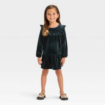 Toddler Girls' A-Line Velour Long Sleeve Dress - Cat & Jack™