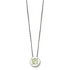Chisel Stainless Steel Polished Cubic Zirconia May Birthstone Circle Pendant on a 20" Multi-Link Chain Necklace - 4 of 4