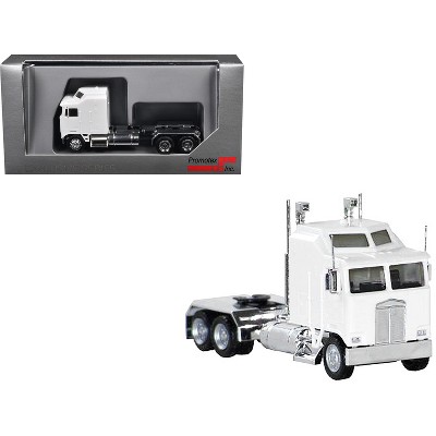 Kenworth K100 with 1-Bar Grill and X-Long Chrome Chassis White 1/87 (HO) Plastic Model Car by Promotex