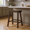 HomeRoots 27" Brown Solid Wood Backless Counter Height Bar Chair - 2 of 4