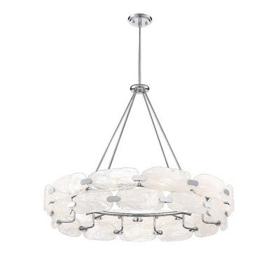 Vasare 12-Light Chrome Pendant with Marble Glass