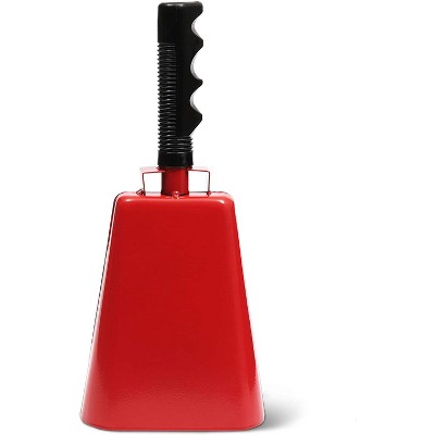 Large Cowbell with Handle, Loud Noise Maker Cow Bell for Cheering, Football Games, Sporting Events, Red, 11"
