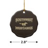 Southwest Minnesota State University Mustangs Logo Porcelain Scalloped Holiday Christmas Tree Ornament - 3 of 4