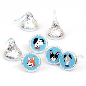 Big Dot of Happiness Pawty Like a Puppy - Dog Baby Shower or Birthday Party Round Candy Sticker Favors - Labels Fits Chocolate Candy (1 sheet of 108) - 1 of 4