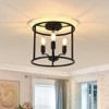 PAKOKULA Industrial 11.8 in. 3-Light Black Cage Ceiling Flush-Mount Light Fixture - 2 of 4