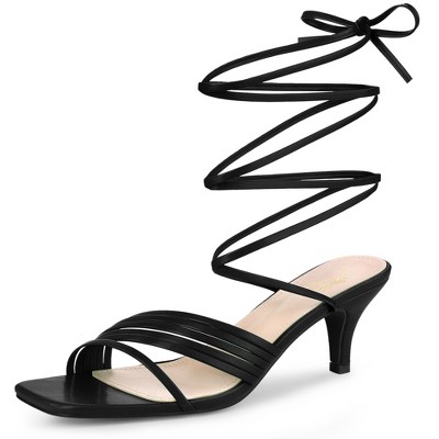 Black strap kitten heels sale