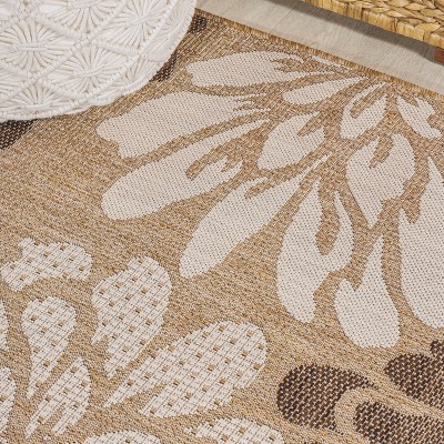 Modern Floral Geometric Gray 5' Square Synthetic Area Rug