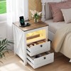 Vlsrka Led Nightstand With Outlet and USB Port,White - 4 of 4