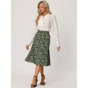 INSPIRE CHIC Women's Print Floral Peasant Elastic Waist A-Line Midi Skirts - 2 of 4
