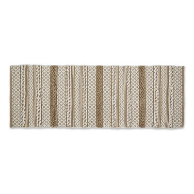 Design Imports Handloomed Slub Stripe - Stone & White - 2 Ft 3 In X 6 Ft